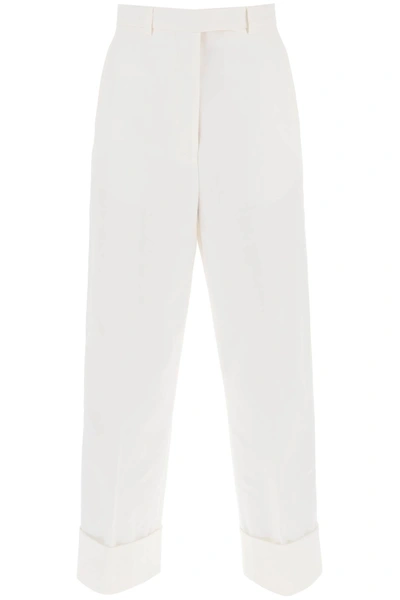 Shop Thom Browne Cropped Wide Leg Jeans