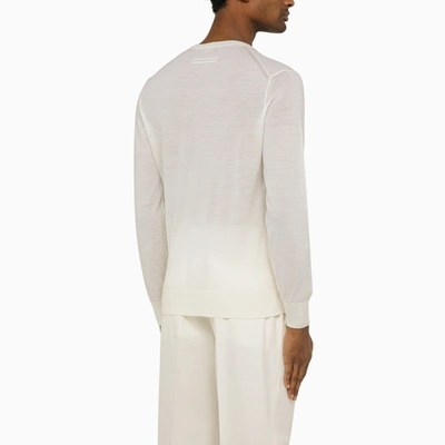 Shop Zegna White Wool Long Sleeved Jumper