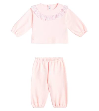 Shop Il Gufo Baby Cotton Sweatshirt And Sweatpants Set In Pink