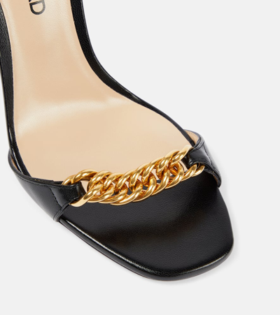 Shop Tom Ford Zenith 105 Chain-detail Leather Sandals In Black