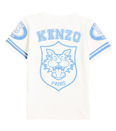 Shop Kenzo Printed Cotton-blend Jersey T-shirt In White