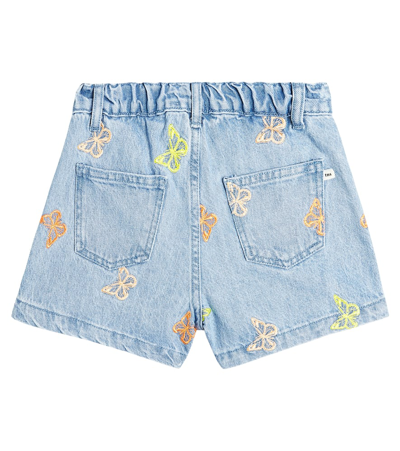 Shop The New Society Burbank Embroidered Denim Shorts In Blue