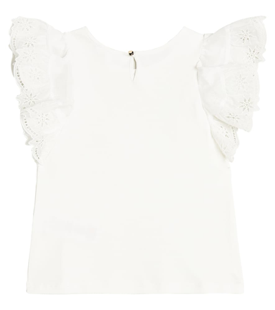 Shop Chloé Embroidered Cotton Top In White