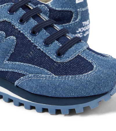 Shop Marc Jacobs The Jogger Denim Sneakers In Blue