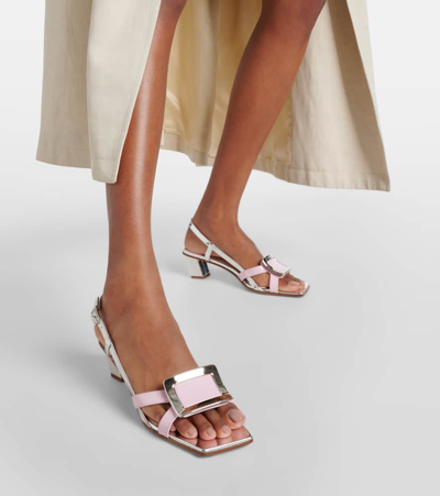 Roger Vivier Belle Vivier 45 Patent Leather Sandals In Multicoloured