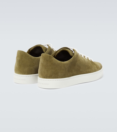 Shop Manolo Blahnik Semanado Suede Sneakers In Beige