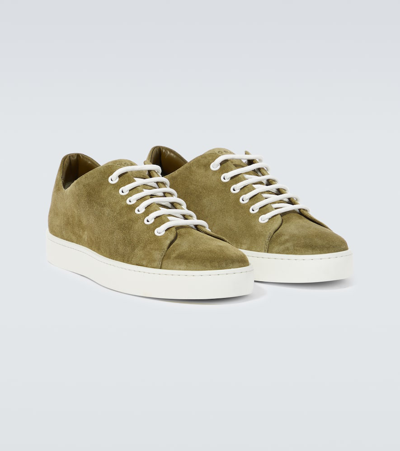 Manolo Blahnik Semanado Suede Sneakers In Beige