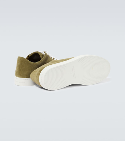 Manolo Blahnik Semanado Suede Sneakers In Beige