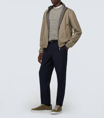 Manolo Blahnik Semanado Suede Sneakers In Beige