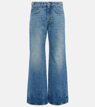 Shop Rabanne Flared Jeans In Blue