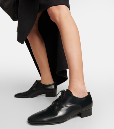 Shop The Row Kay Leather Oxford Shoes In Black