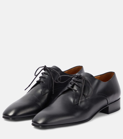 Shop The Row Kay Leather Oxford Shoes In Black