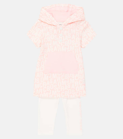 Shop Marc Jacobs Baby Logo Cotton Hoodie And Leggings Set In Multicoloured