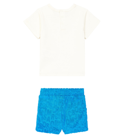 Shop Marc Jacobs Baby Logo T-shirt And Shorts Set In Electric Blue