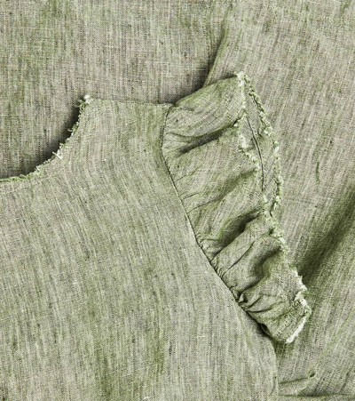 Il Gufo Linen Dress In Sage Green