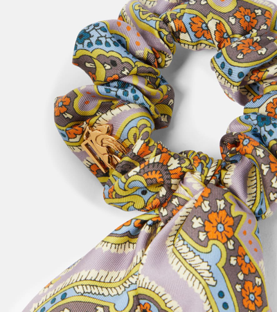 Shop Etro Printed Silk Scrunchie In Multicolour
