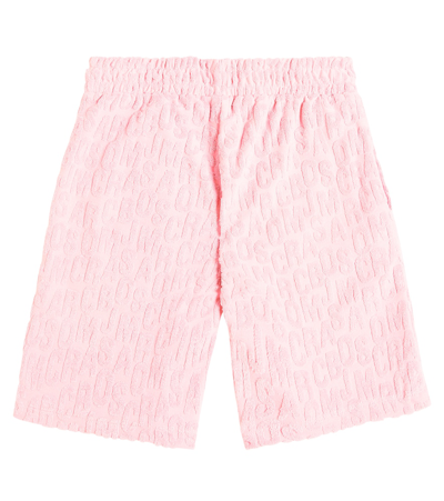 Shop Marc Jacobs Monogram Jacquard Cotton-blend Terry Shorts In Pink  Washed Pink