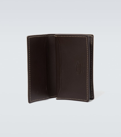 Shop Tod's Leather Card Holder In Tabacco Scuro