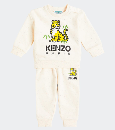Shop Kenzo Baby Kotora Sweatshirt And Sweatpants Set In Neutrals