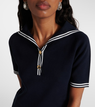 Miu Miu Cotton-blend Minidress In Blue