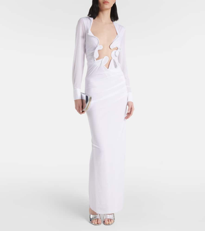 Shop Christopher Esber Venus Plunge Jersey Maxi Dress