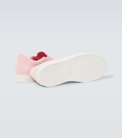 Manolo Blahnik Nadores Suede Slip-on Shoes In Pink