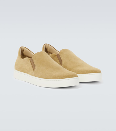 Manolo Blahnik Nadores Suede Sneakers In Green