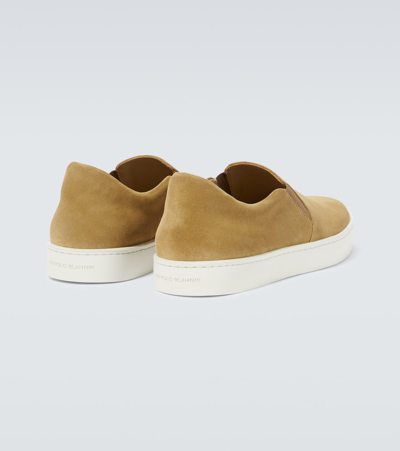 Manolo Blahnik Nadores Suede Sneakers In Green