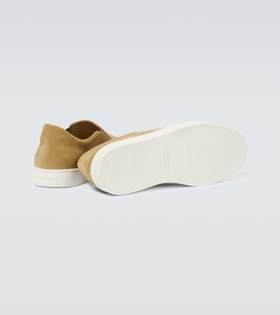 Manolo Blahnik Nadores Suede Sneakers In Green