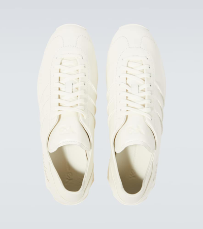 Shop Y-3 Country Leather Sneakers In Owhite/owhite/owhite