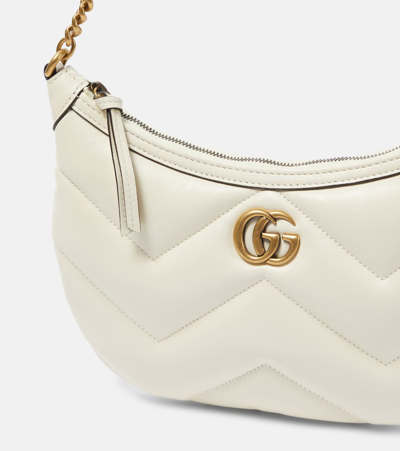 Shop Gucci Gg Marmont Small Matelassé Leather Shoulder Bag In Antique White