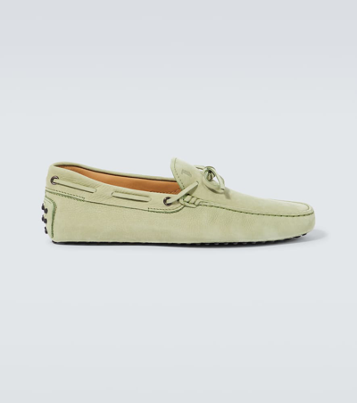 Shop Tod's Gommino Leather Driving Shoes In Oil Green