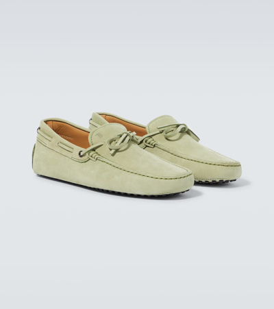 Shop Tod's Gommino Leather Driving Shoes In Oil Green