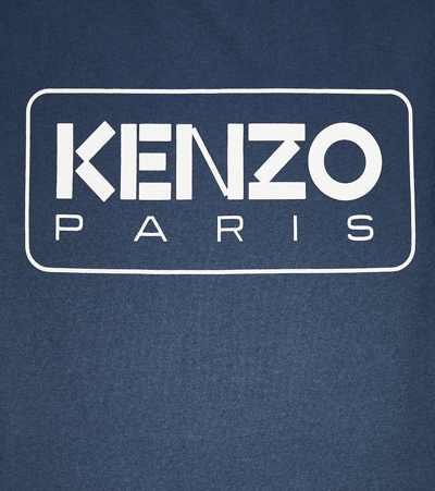 Shop Kenzo Logo Cotton Dress In Navy