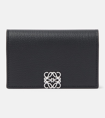 Shop Loewe Anagram Leather Card Case In Black