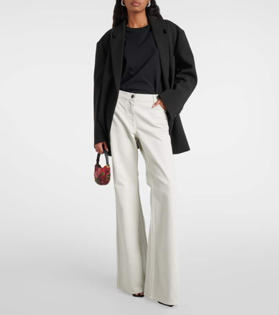 Magda Butrym Denim Flared Jeans In Cappuccino