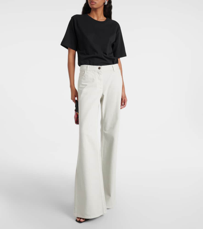 Magda Butrym Denim Flared Jeans In Cappuccino