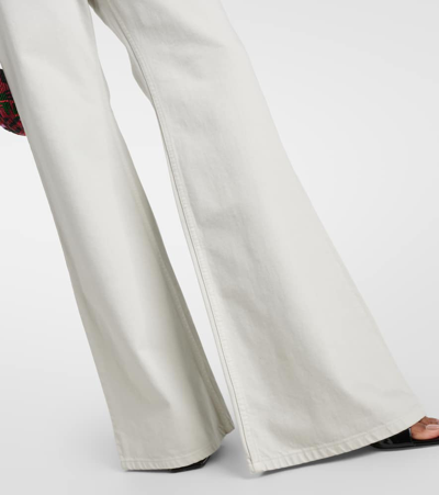 Magda Butrym Denim Flared Jeans In Cappuccino