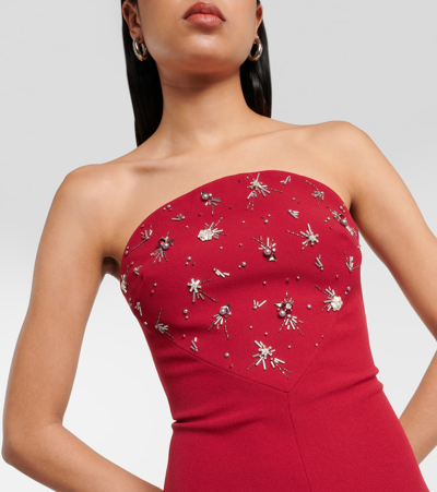 Safiyaa Makkari Embellished Strapless Crêpe Gown In Rhubarb