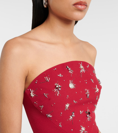Safiyaa Makkari Embellished Strapless Crêpe Gown In Rhubarb