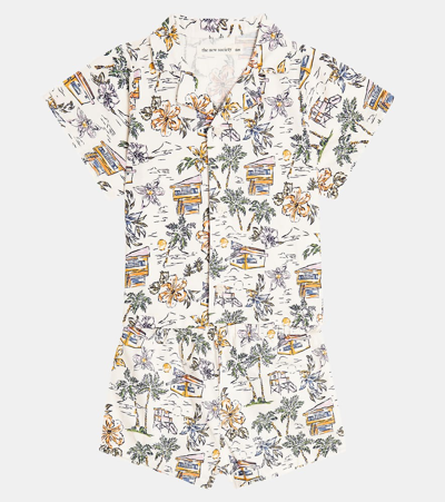 The New Society Baby Belmont Cotton Shirt And Shorts Set In Multicoloured