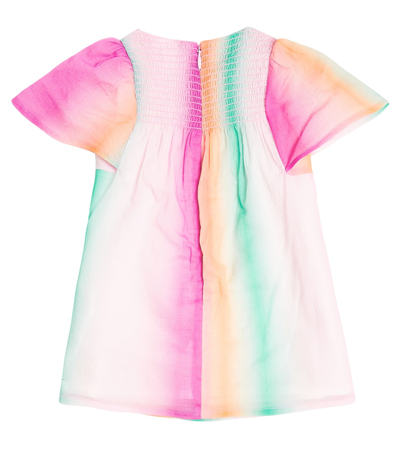 Shop Chloé Kids Baby Cotton Dress In Multicoloured