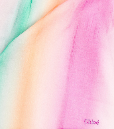 Shop Chloé Kids Baby Cotton Dress In Multicoloured