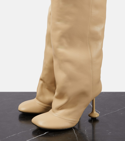 Shop Loewe Toy Leather Over-the-knee Boots In Beige