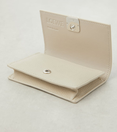Shop Loewe Anagram Leather Card Holder In Light Ghost