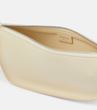 Burberry Mini Shield Leather Shoulder Bag In Pearl