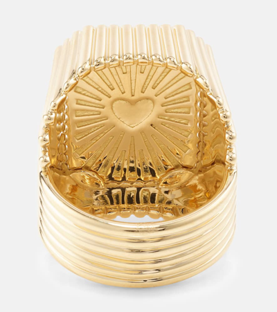 Shop Marie Lichtenberg Heart Mini Scap 18kt Gold Ring With Diamonds