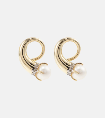 Shop Mateo 14kt Gold Earrings With Diamonds And Pearls