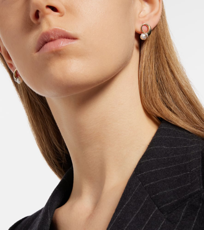 Mateo 14kt Gold Earrings With Diamonds And Pearls In Gold