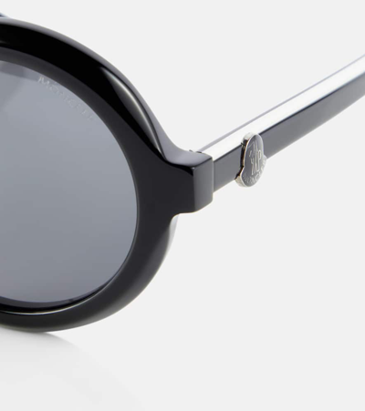Shop Moncler Orbit Round Sunglasses In Black
